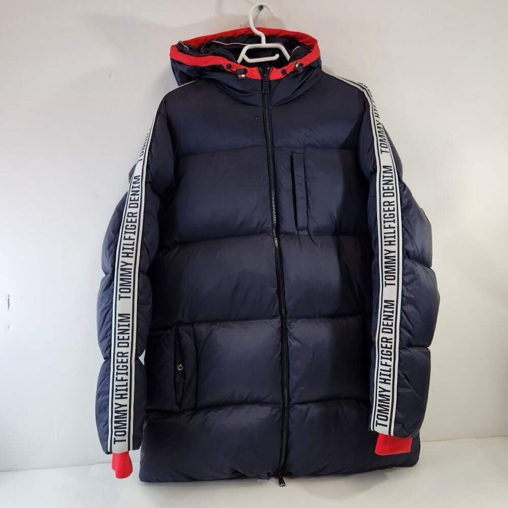 Tommy Hilfiger Blue Mens Puffer Jacket Parka Size Medium